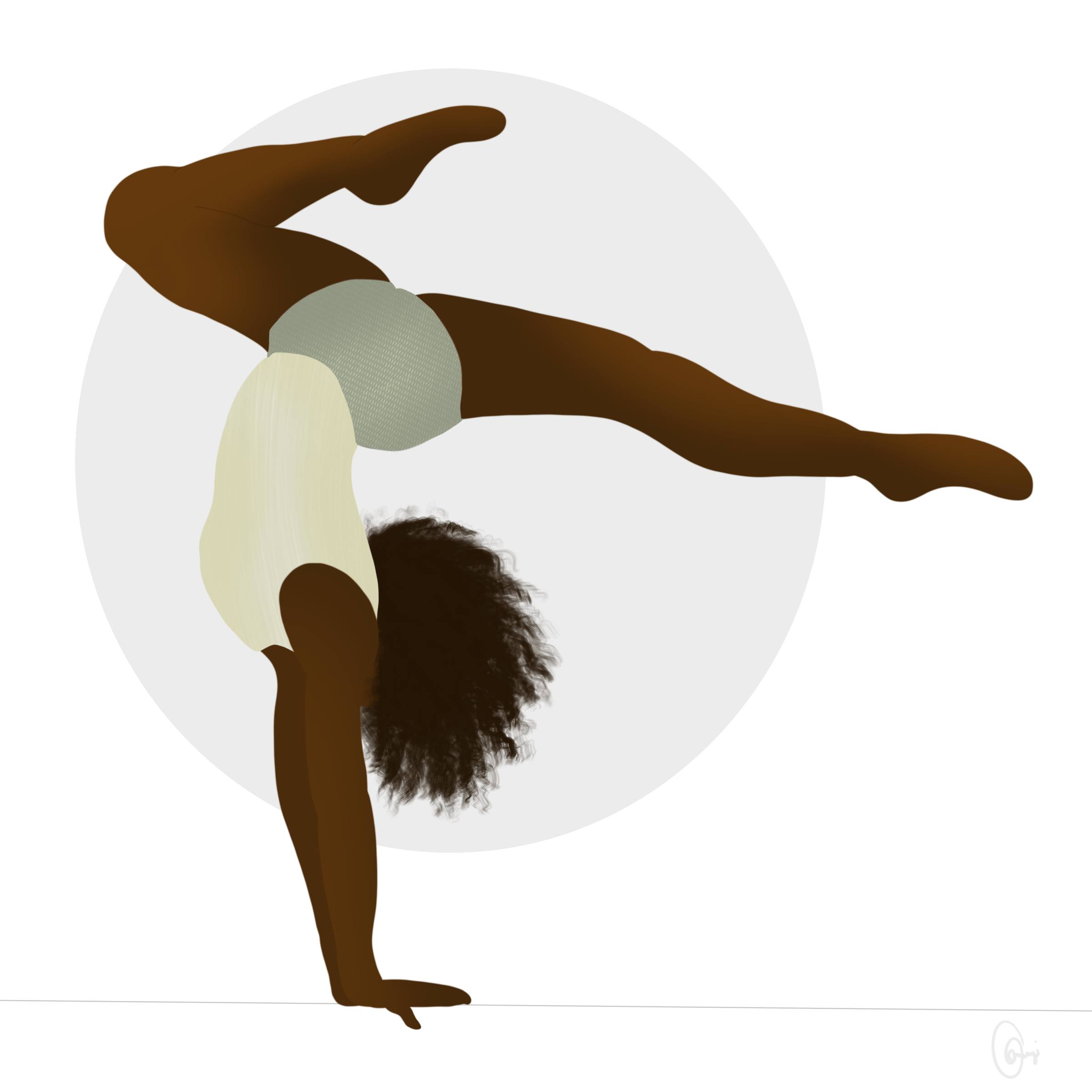 An African American woman doing a cartwheel. - Gymnastics