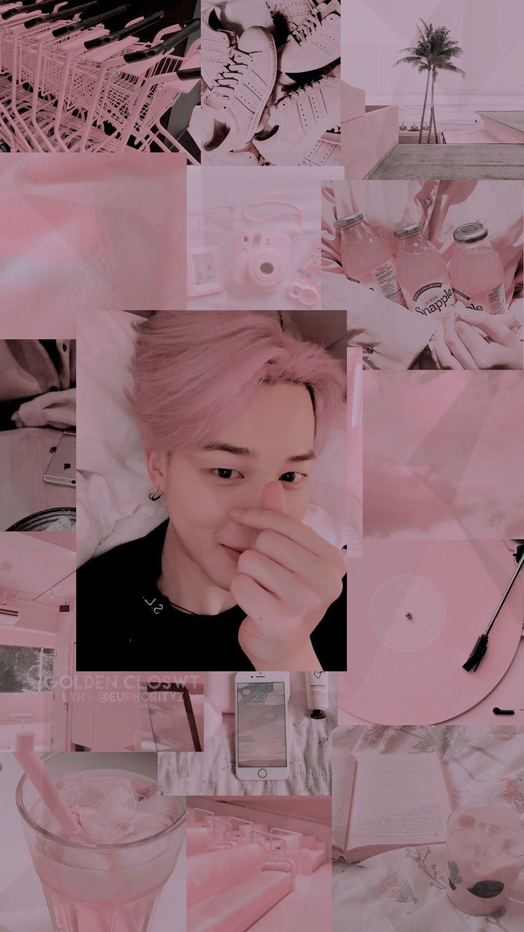 Jimin Aesthetic Pink Wallpaper