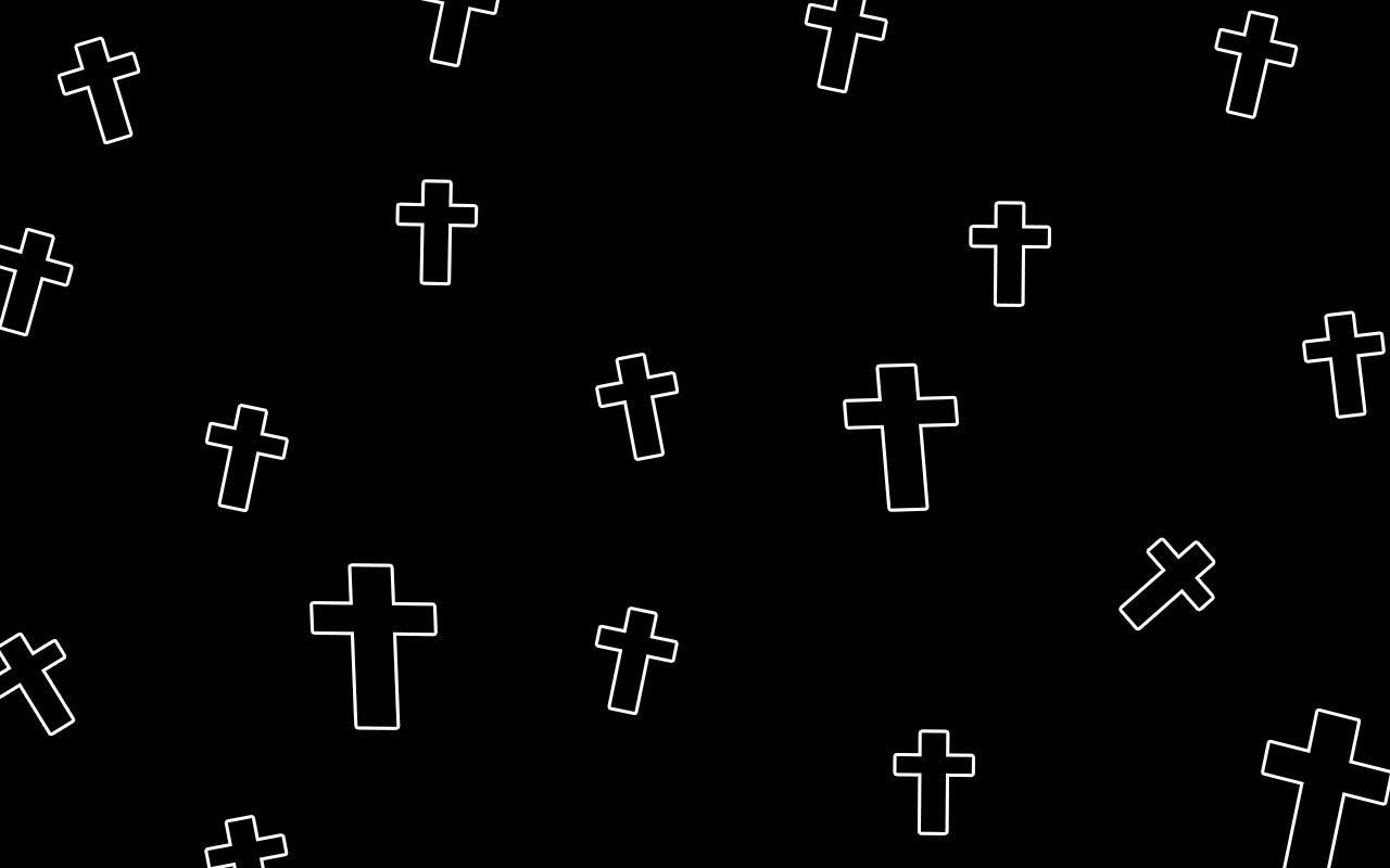 A pattern of crosses on black background - Cross