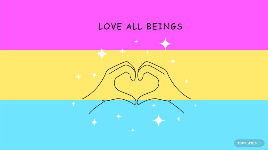A poster with the words love all beings - Pride