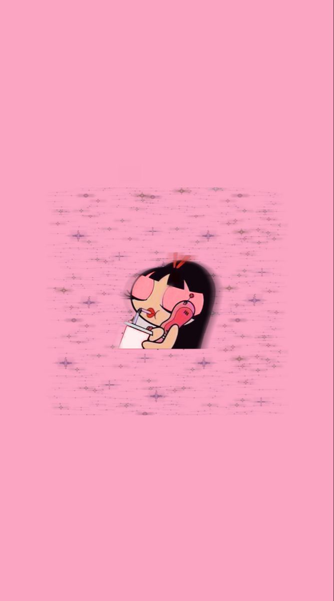 A pink background with an image of the character - Cute