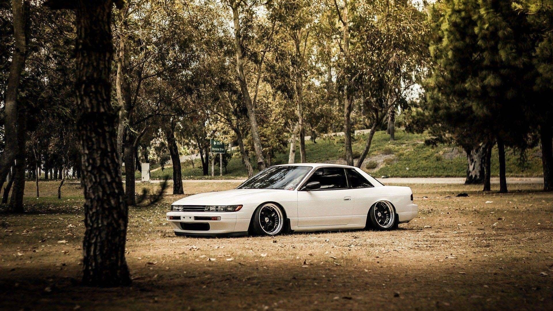 A car parked in the middle of some trees - JDM