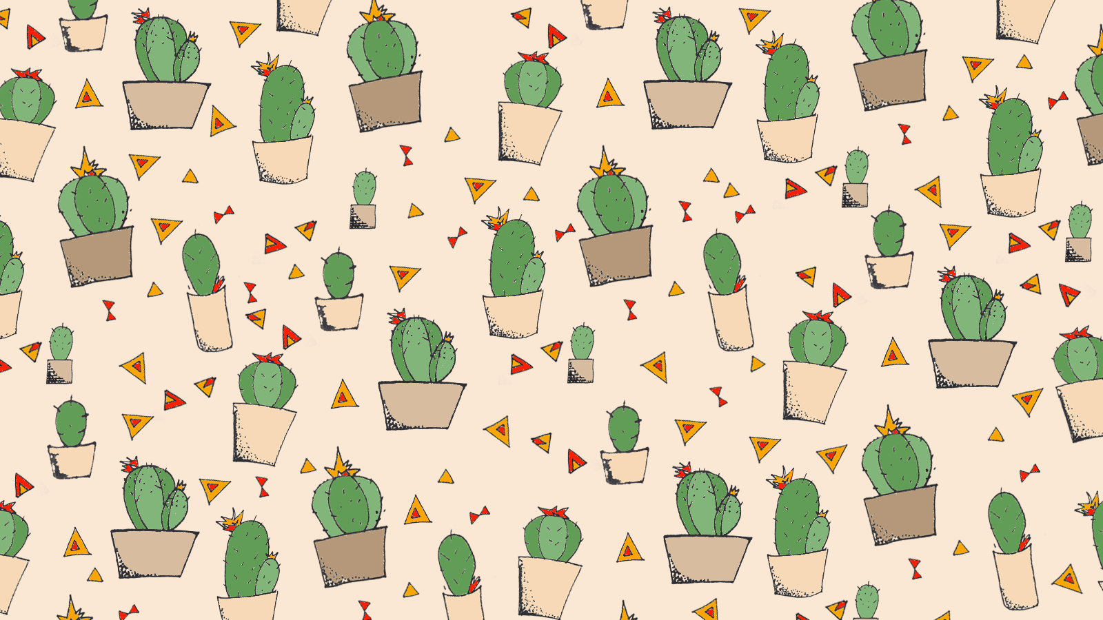 A pattern of cacti and pots - Cactus