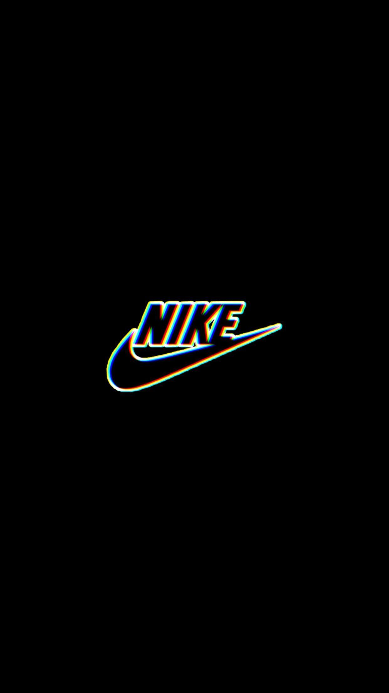 The nike logo in neon colors - Nike, glitch