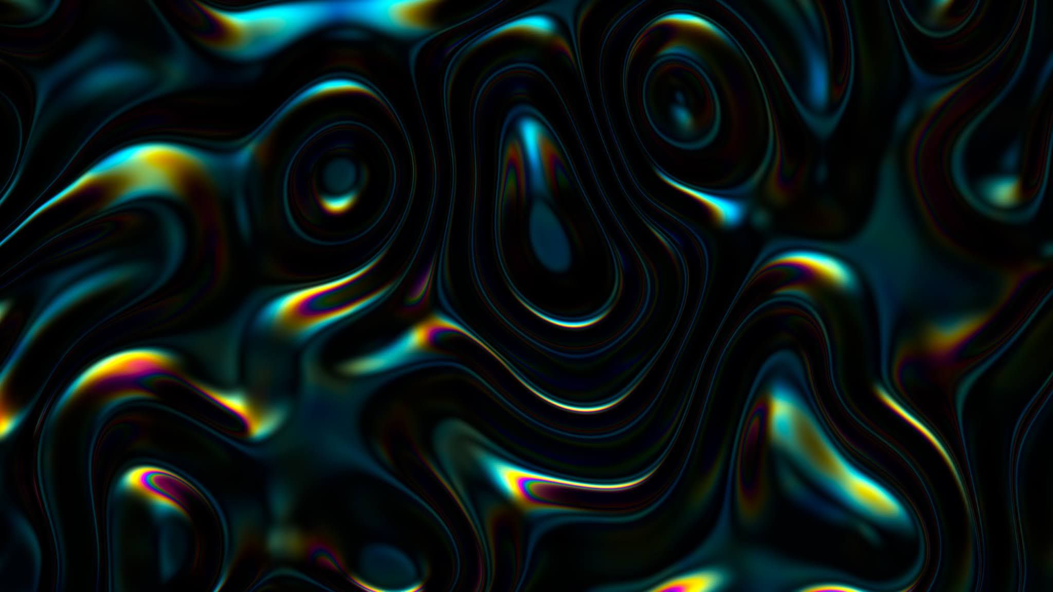 A colorful abstract pattern with swirling lines - Dark