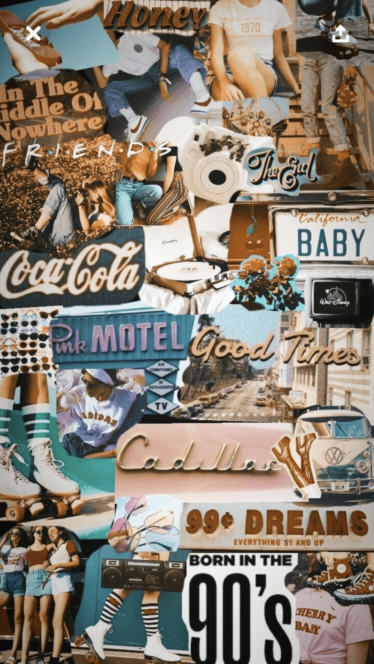 A collage of pictures with the words 90's on it - Collage, punk, retro, California, 60s, 70s, 80s, vintage, 90s