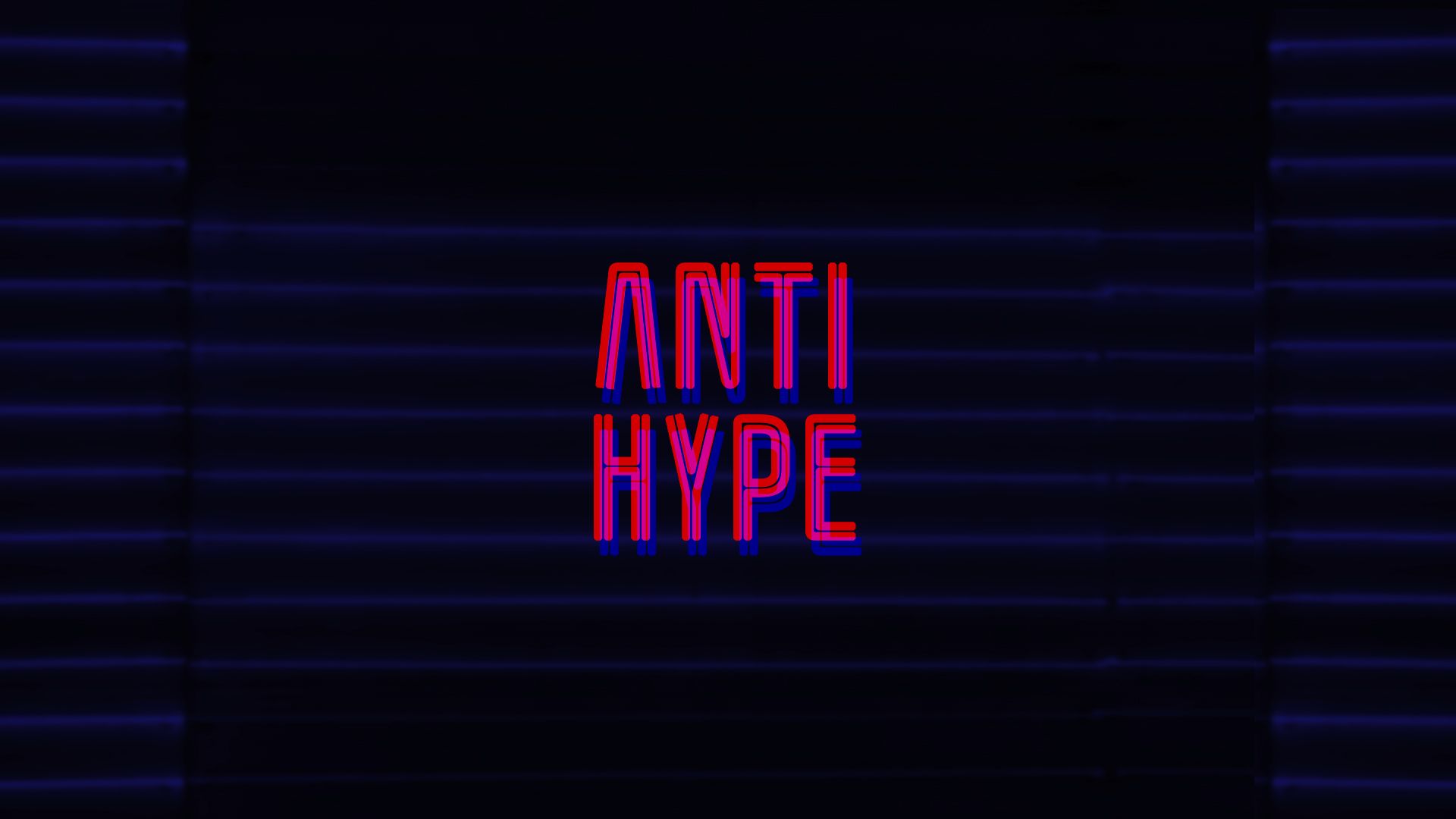 The anti hype logo in a dark room - Glitch