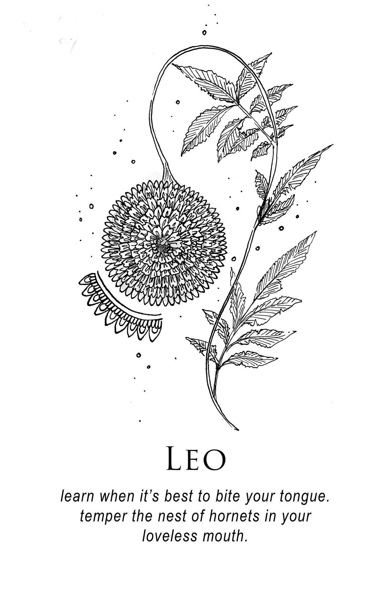 Illustration of a flower with the text 