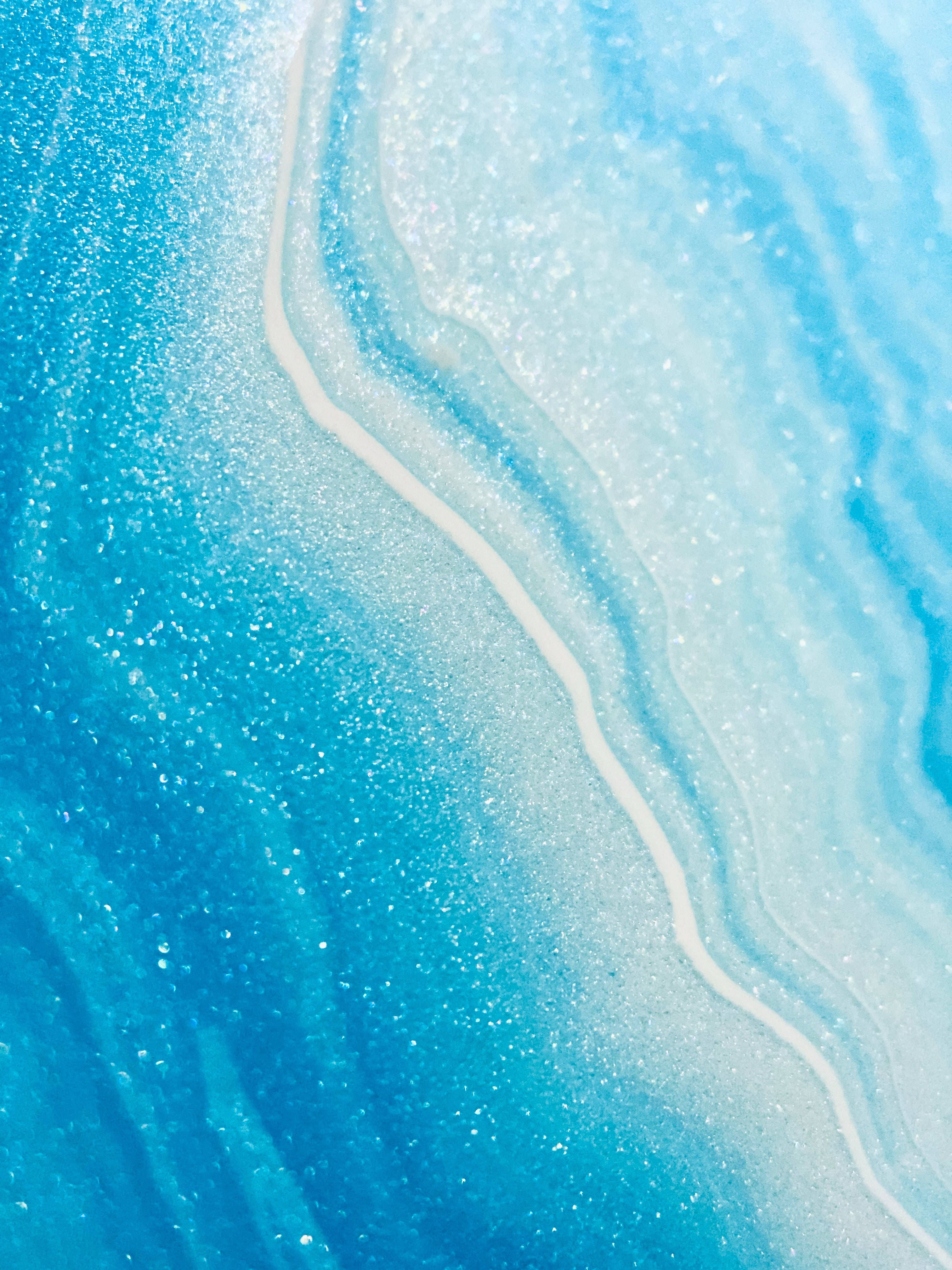 Download Blue Glitter Ocean Aesthetic Wallpaper