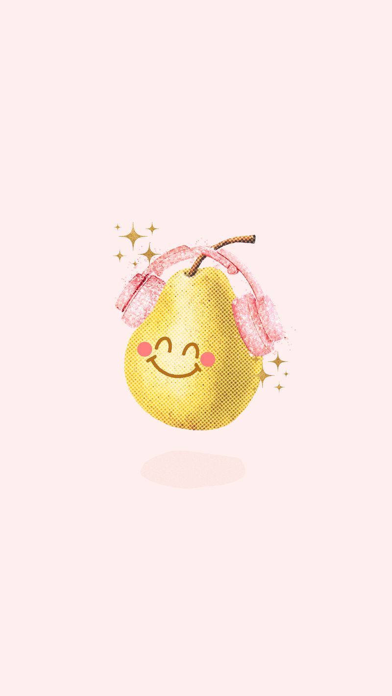 A pear with an apple on it and some stars - Foodie