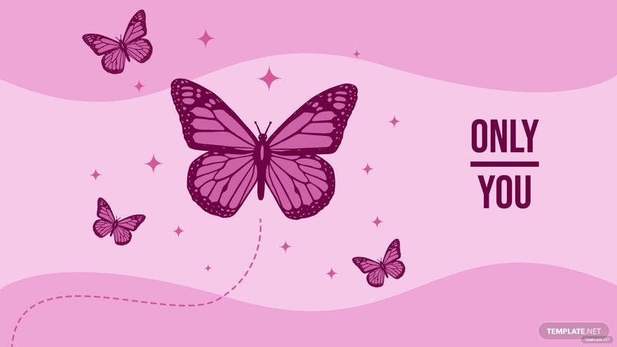 Pink Glitter Butterfly Wallpaper