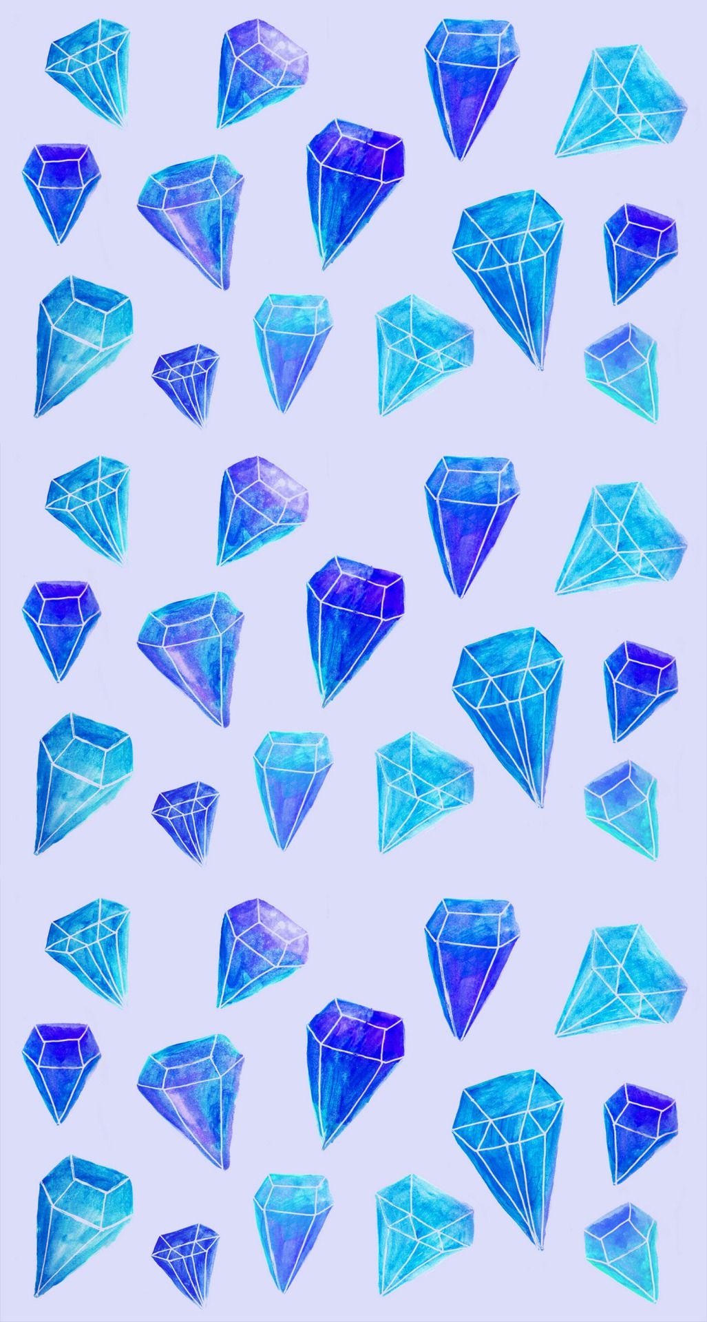 A blue and purple watercolor diamond pattern - Diamond
