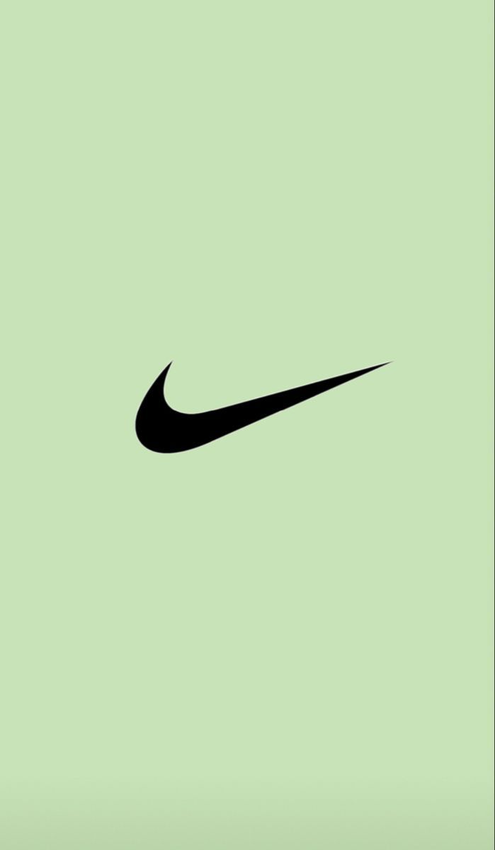 The nike logo is on a green background - Nike