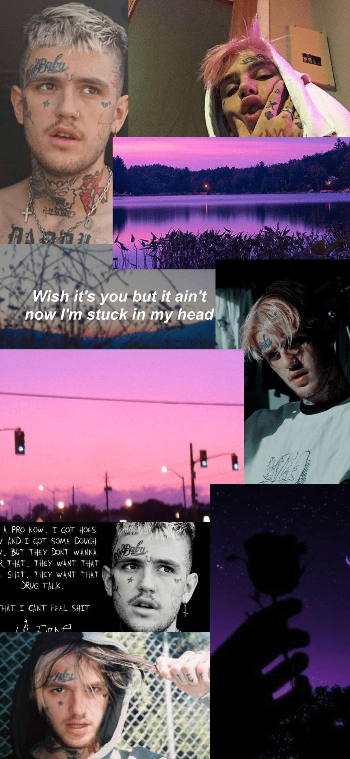 A collage of pictures with different colors - Lil Peep