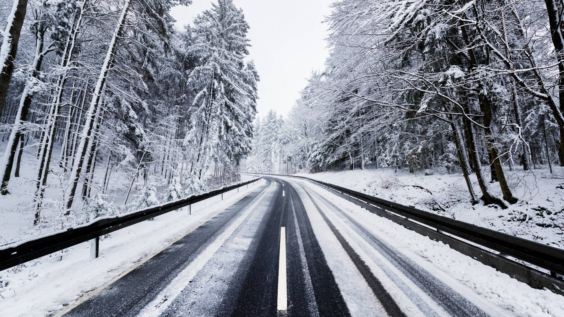 Download Solitary Highway Winter Aesthetic Wallpaper