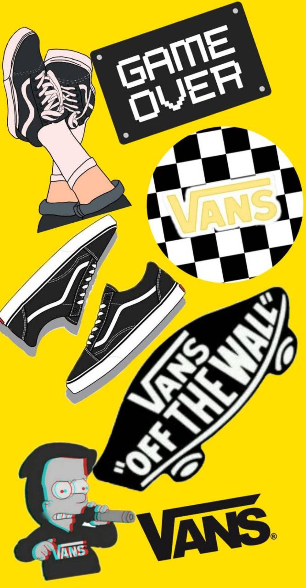 Download Vans Logo Black And Yellow Art Wallpaper