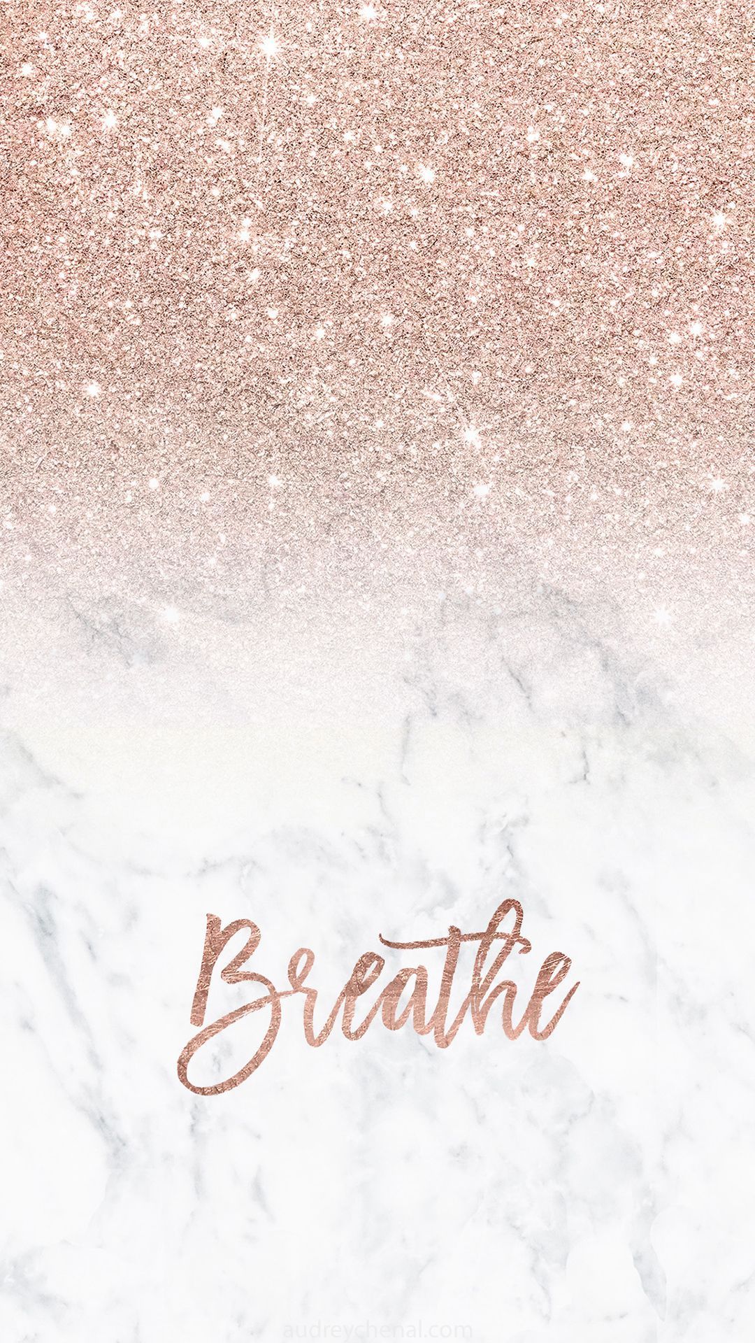 Rose gold and marble wallpaper for your phone with the word 