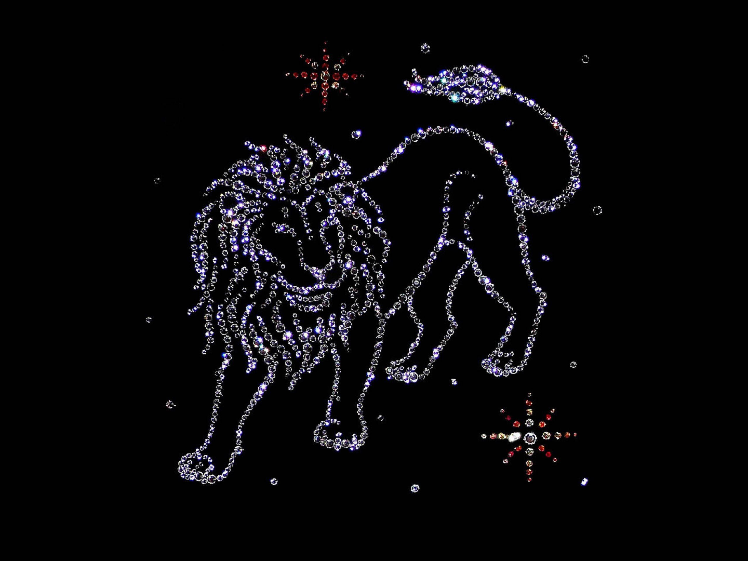 The Leo star sign on a black background - Leo