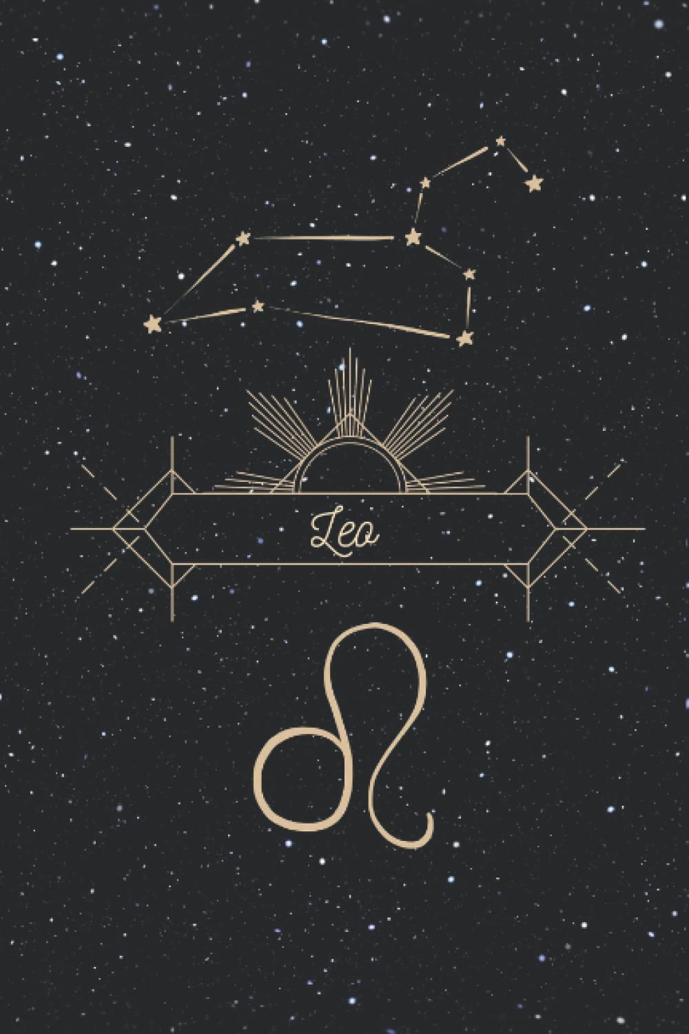 A gold and black sign with the zodiac symbol - Leo