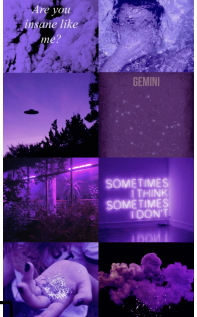 Purple and blue with a picture of the sky - Gemini