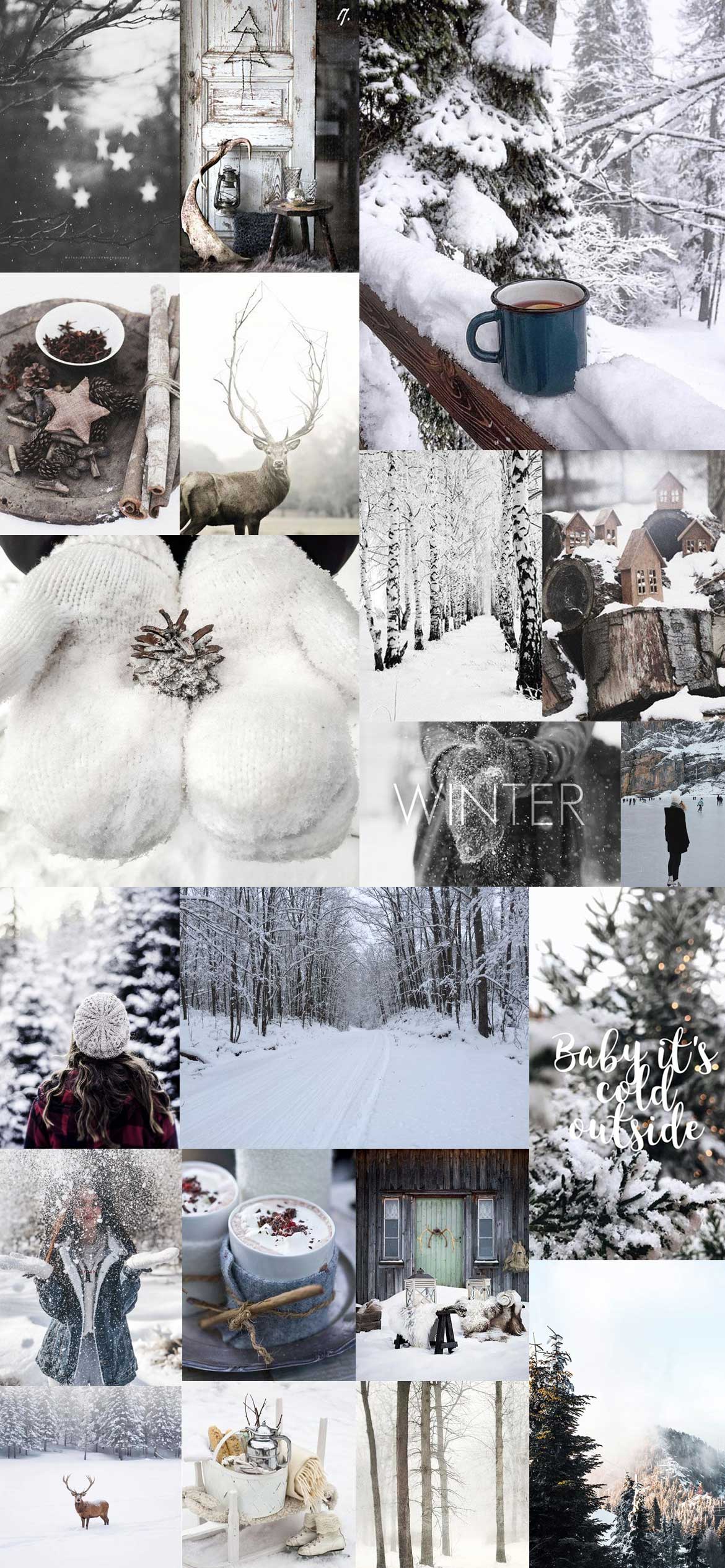A collage of pictures with snow in them - Winter, gray, snow, collage, white Christmas
