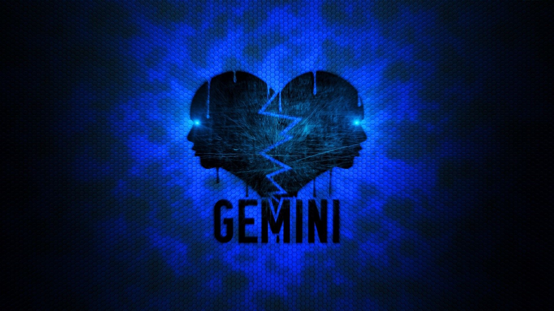 The broken hearted couple on a blue background - Gemini