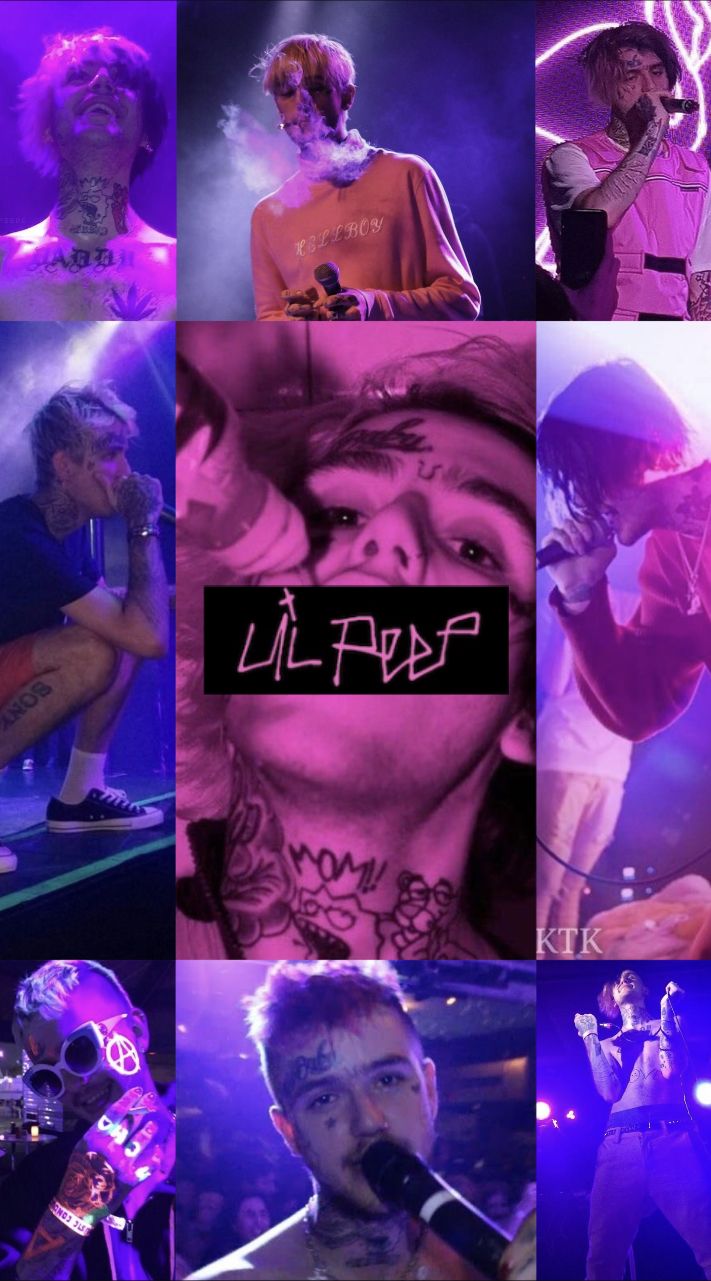 A collage of pictures with different people in them - Lil Peep