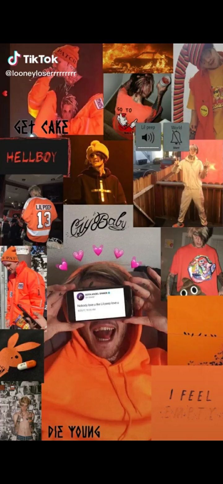 A collage of pictures with the words get care - Lil Peep