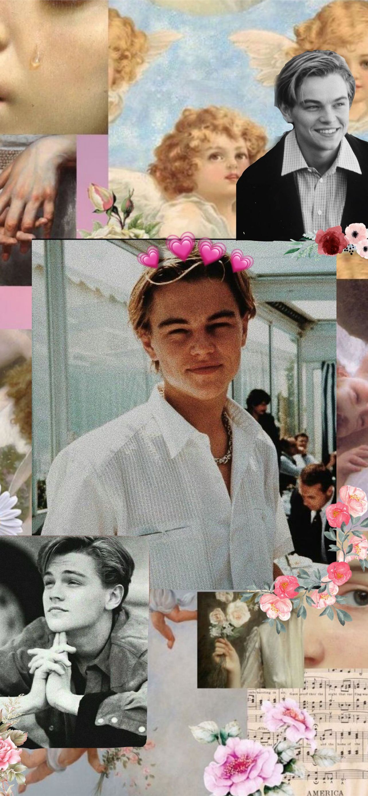 Leonardo DiCaprio wallpaper for phone with images of the actor from Titanic, The Aviator, and other movies - Leo