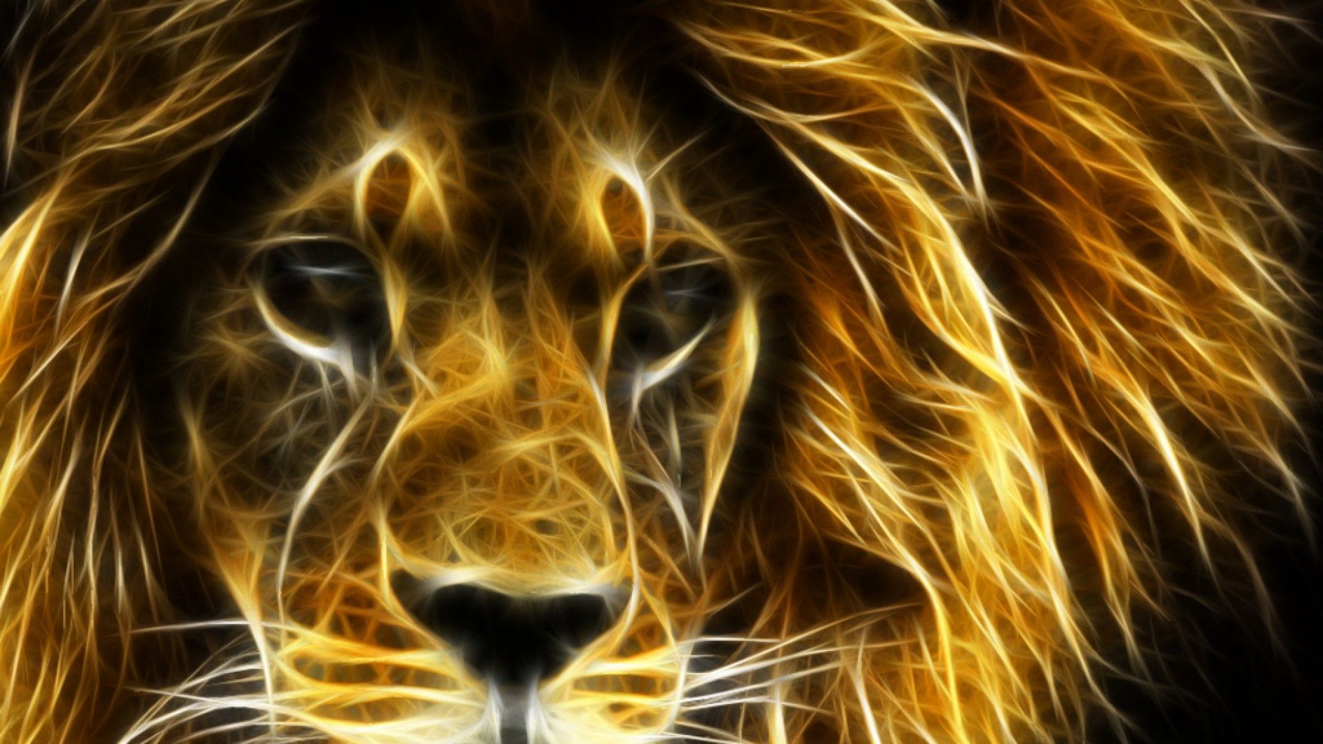 Fractal image of a lion's face - Leo