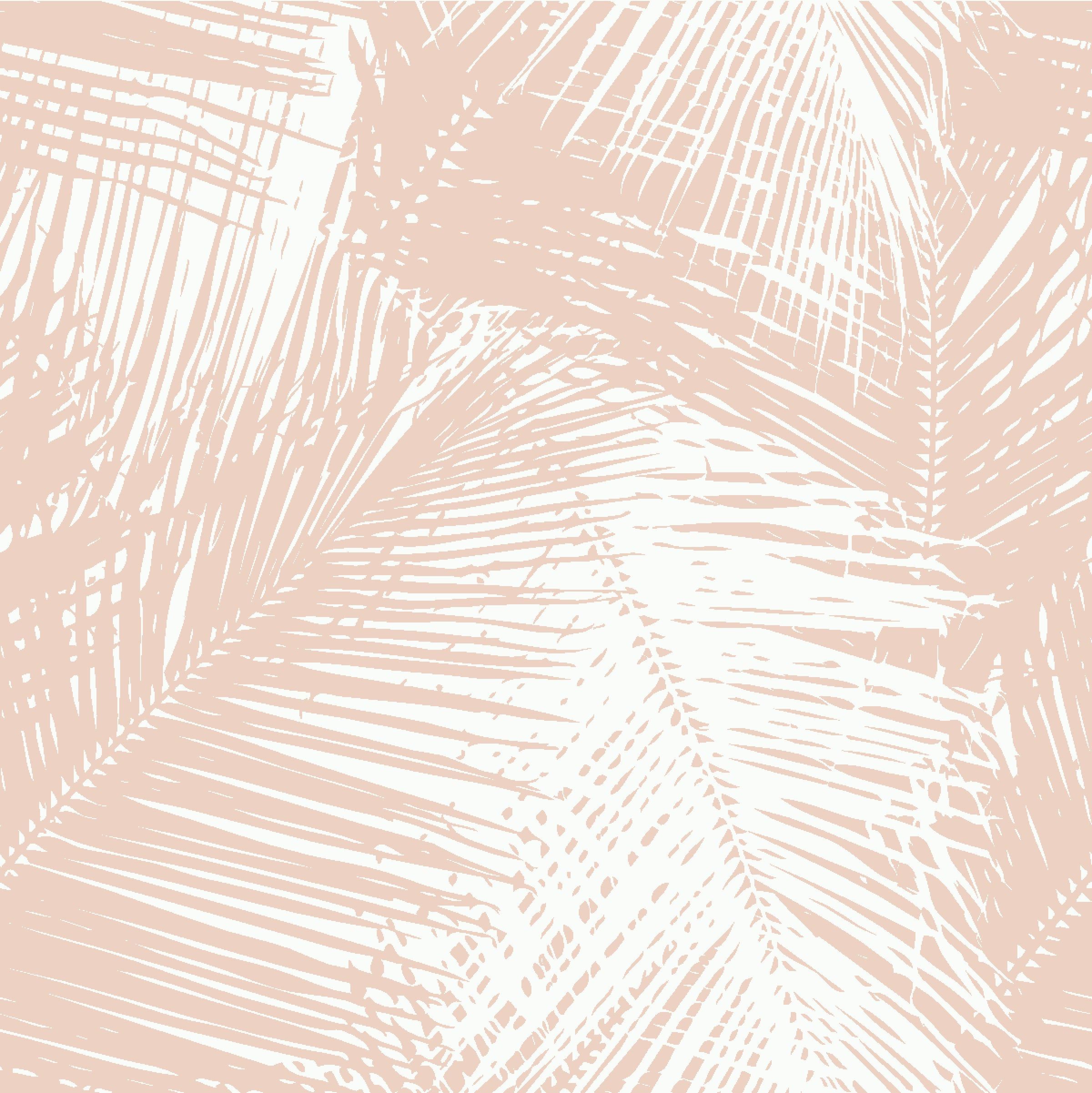 A pink and white palm leaf pattern - Blush