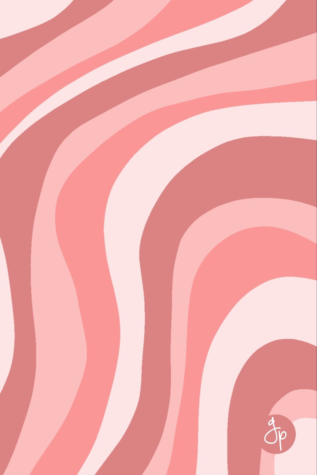 Pink and white wavy lines on a pink background - Blush