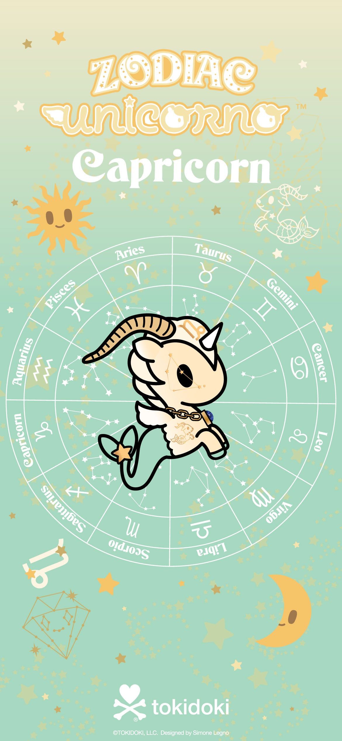 A cute illustration of a Capricorn zodiac sign. - Capricorn