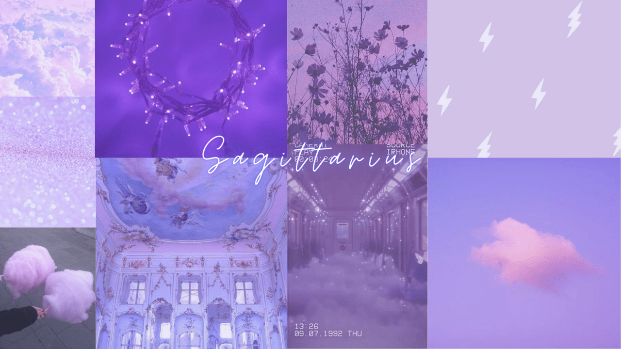 Aesthetic desktop wallpaper for Sagittarius, the fire sign. - Sagittarius