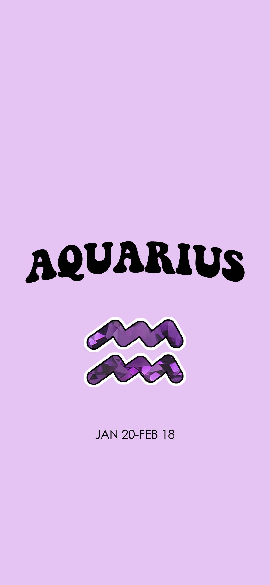 Download Purple Aquarius Zodiac Poster Wallpaper