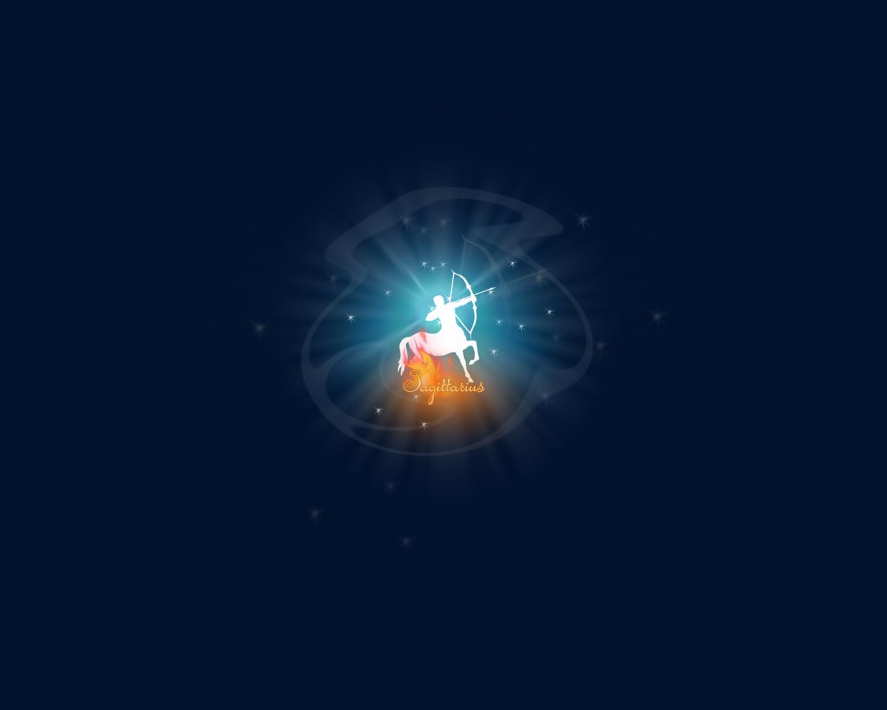 Sagittarius zodiac sign on a blue background Desktop wallpaper 1280x1024