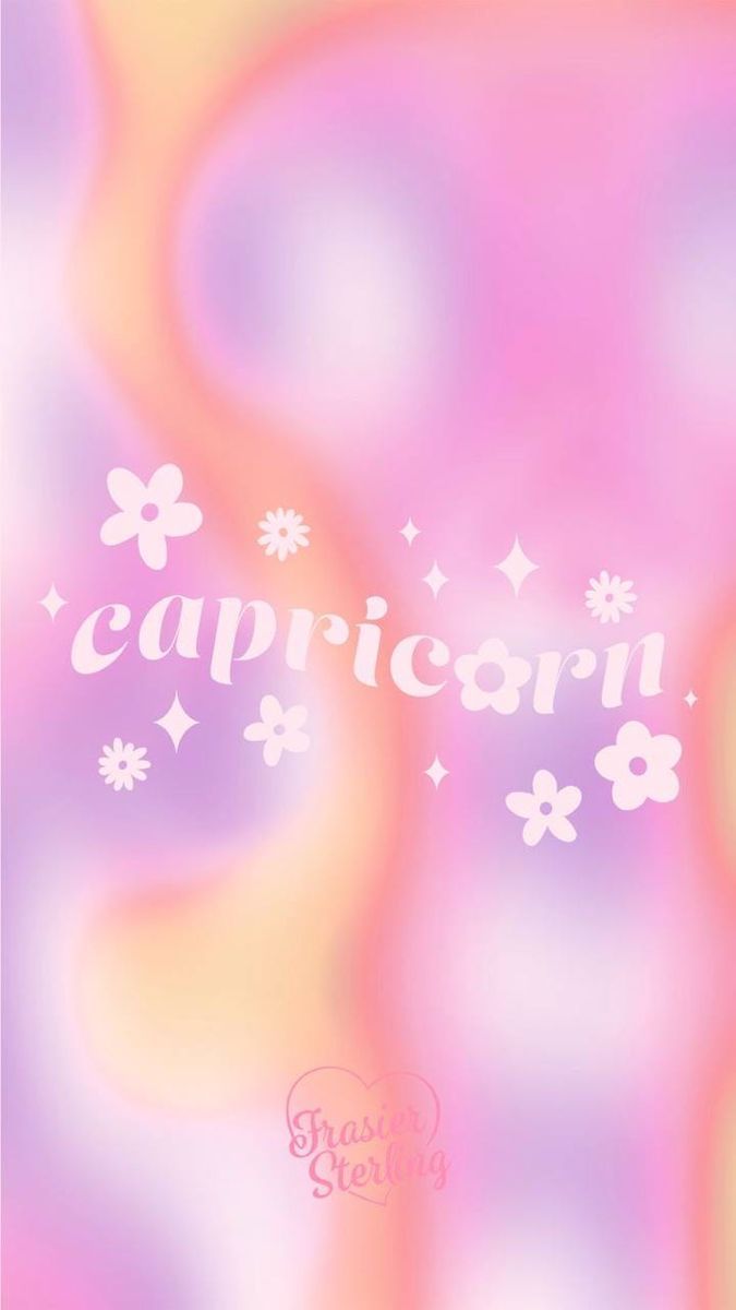 A pink and purple background with the word capricorn in white - Capricorn