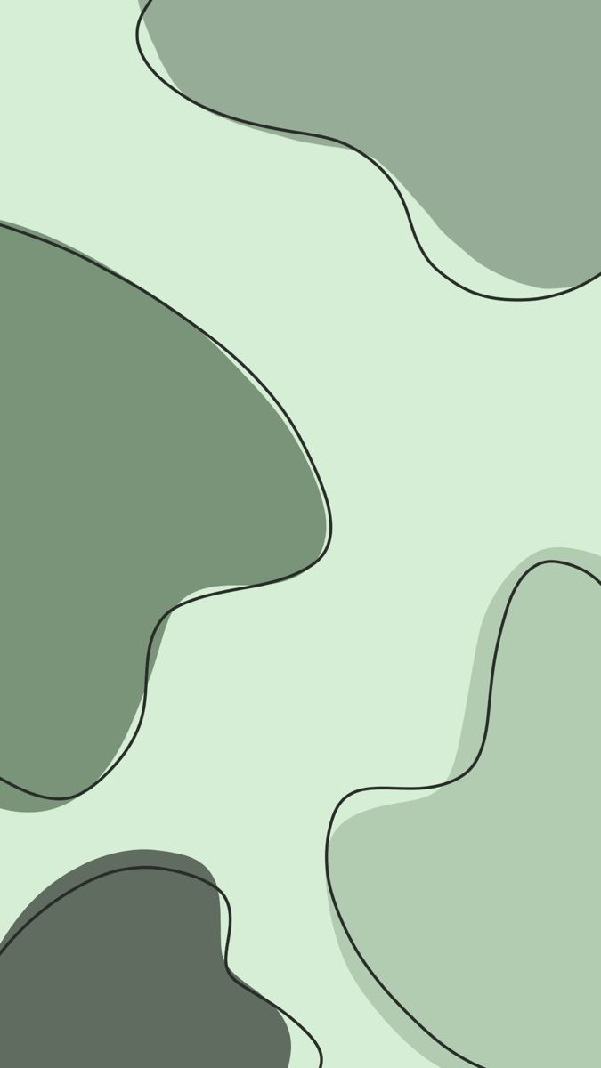 A light green background with abstract shapes in a darker shade of green. - Green