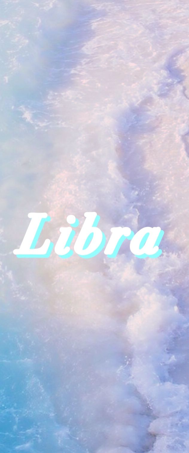 A blue and white poster with the word libra on it - Libra