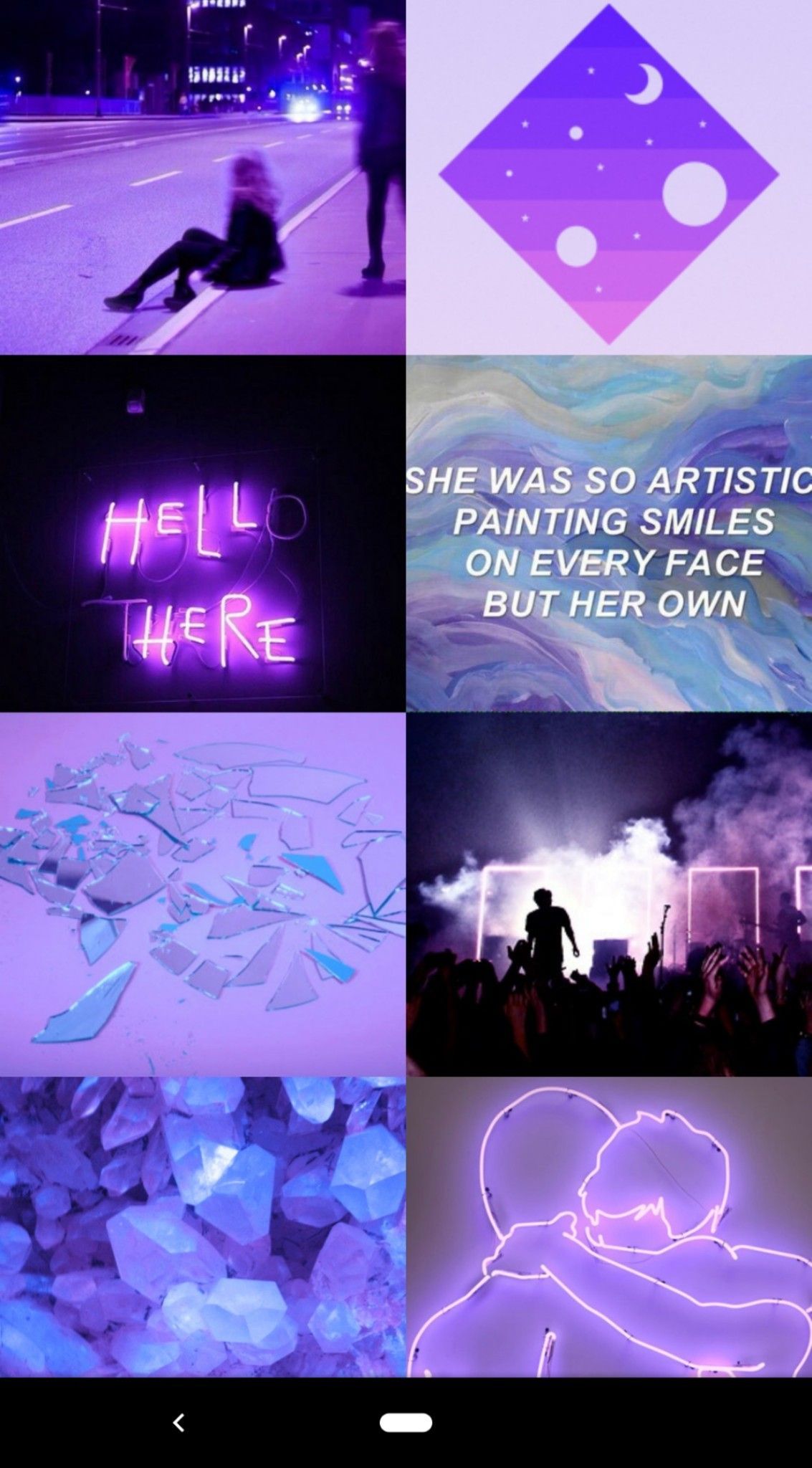 Purple aesthetic background with a quote - Aquarius
