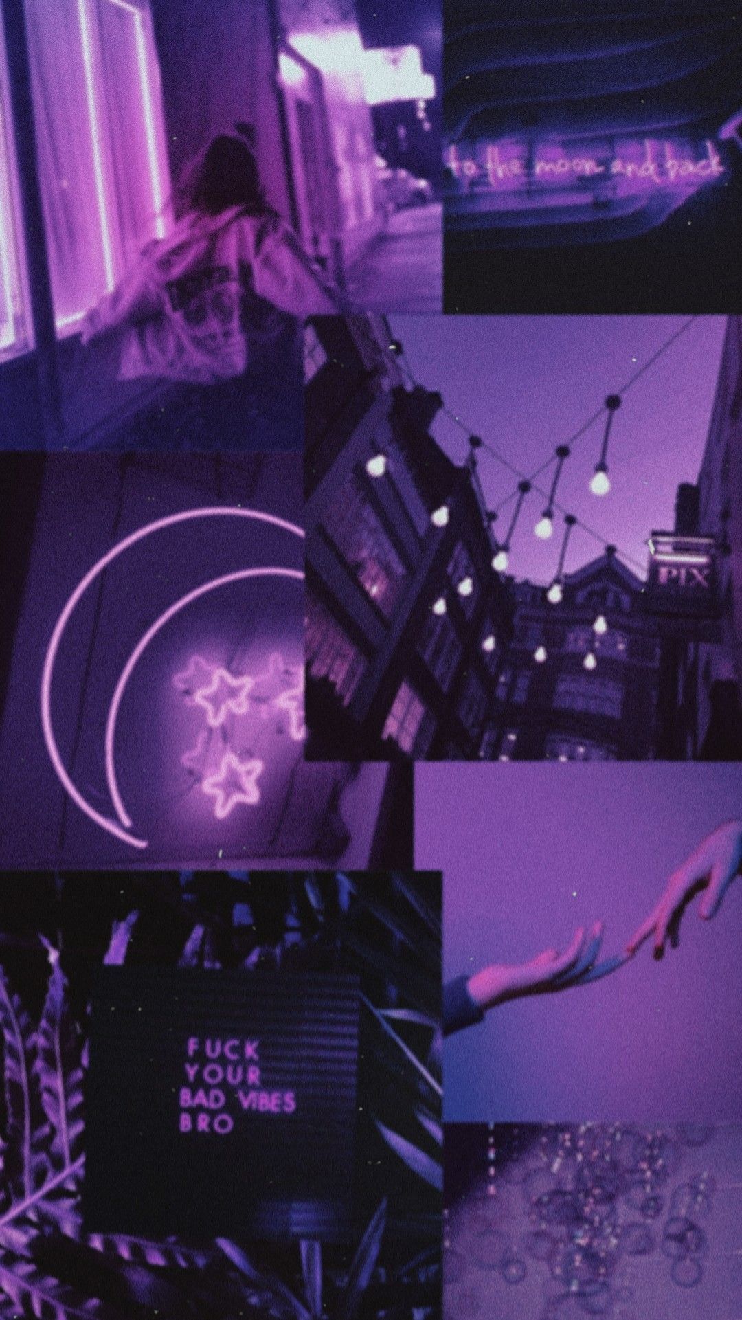 A collage of pictures with purple light - Aquarius