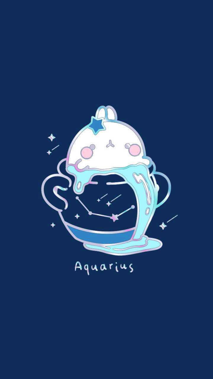 The aquarius zodiac sign in a cup - Aquarius