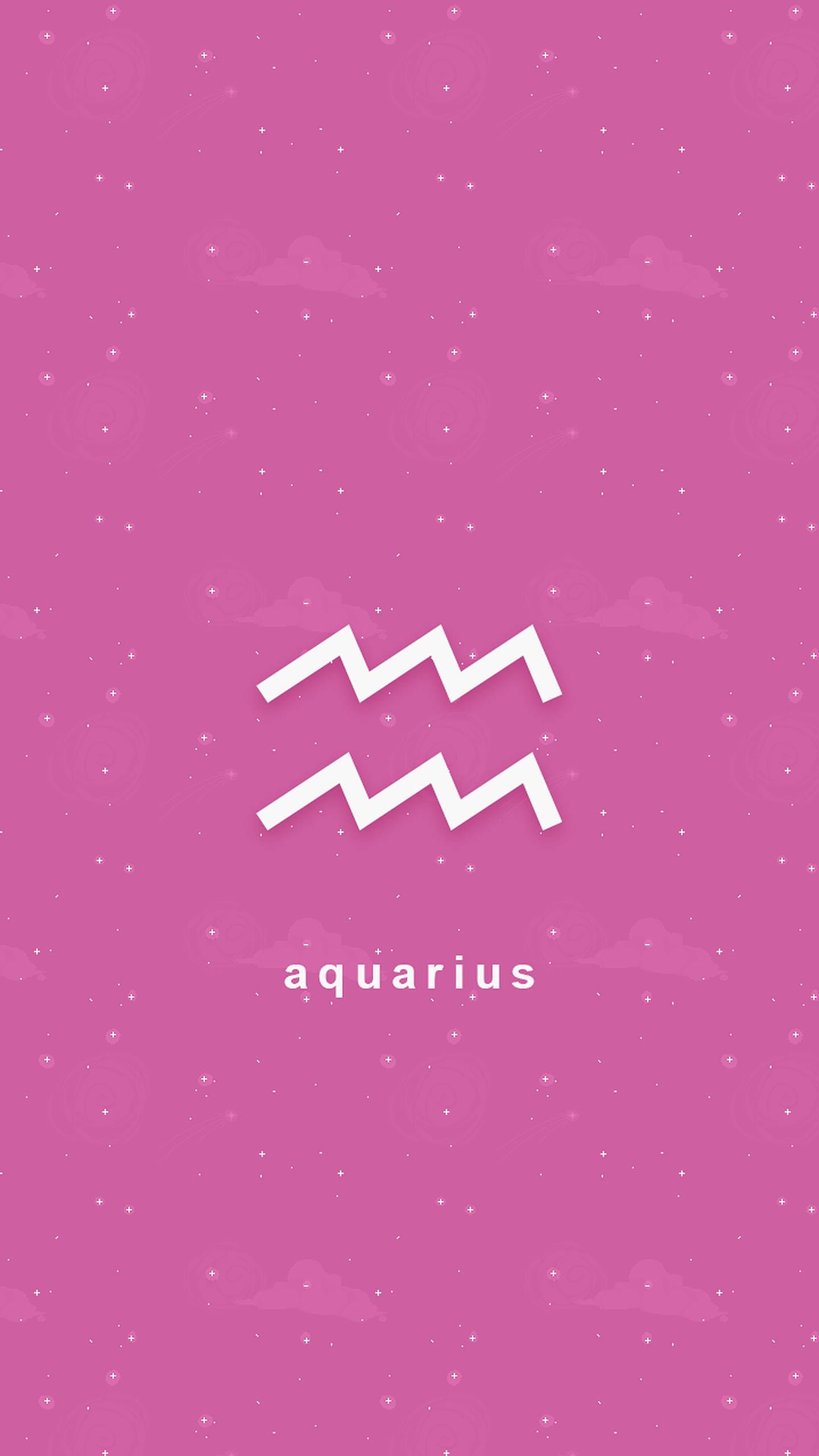 The aquarius logo on a pink background - Aquarius