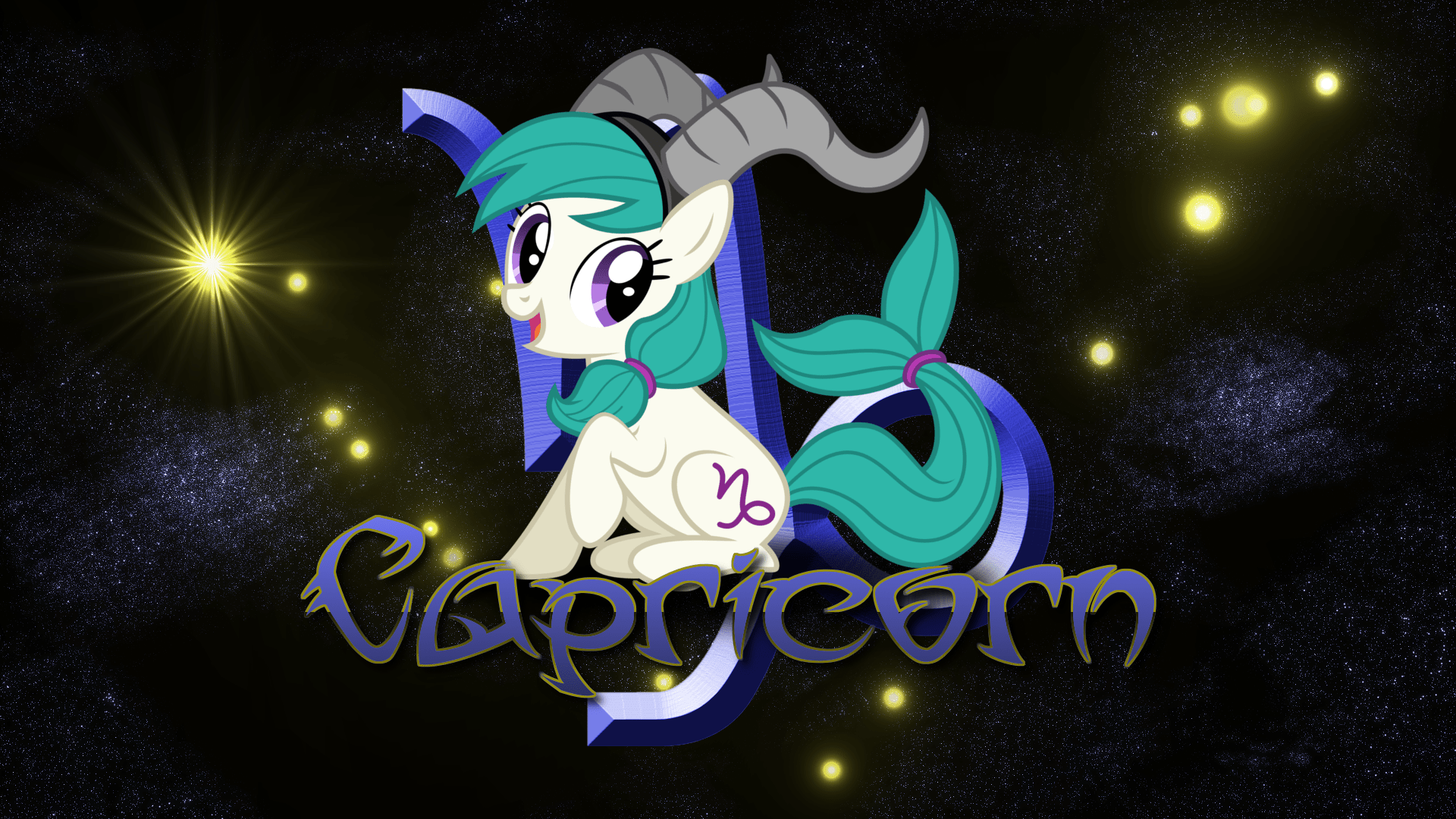 A cute little pony with the word capricorn on it - Capricorn