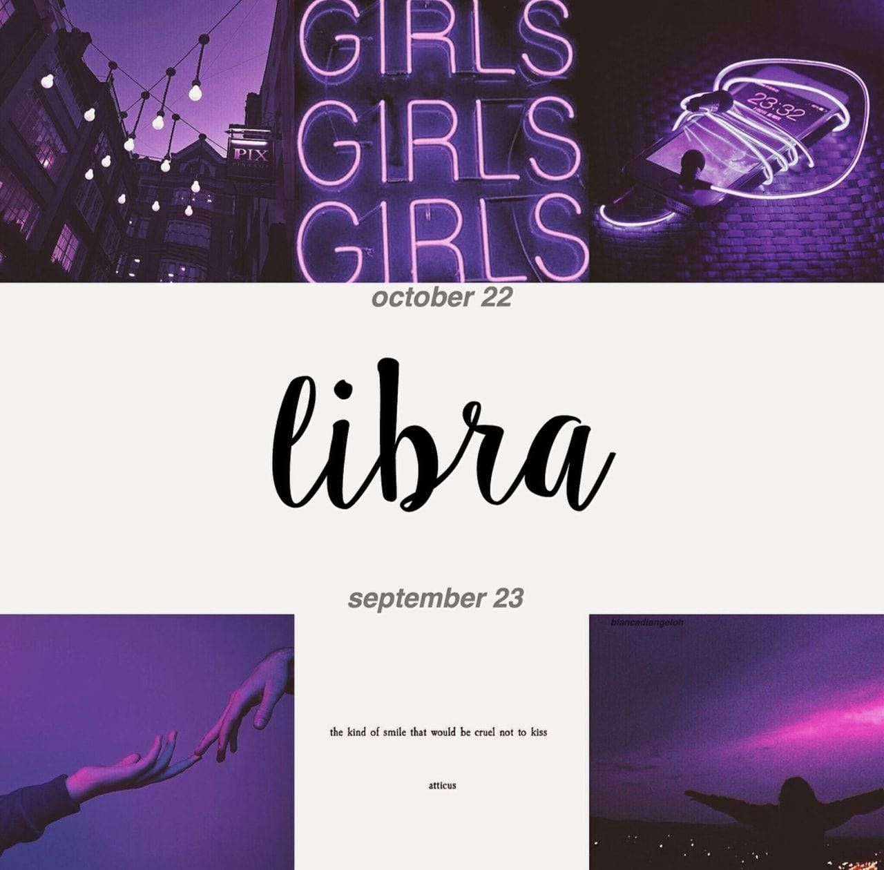Download Libra Purple Collage Wallpaper