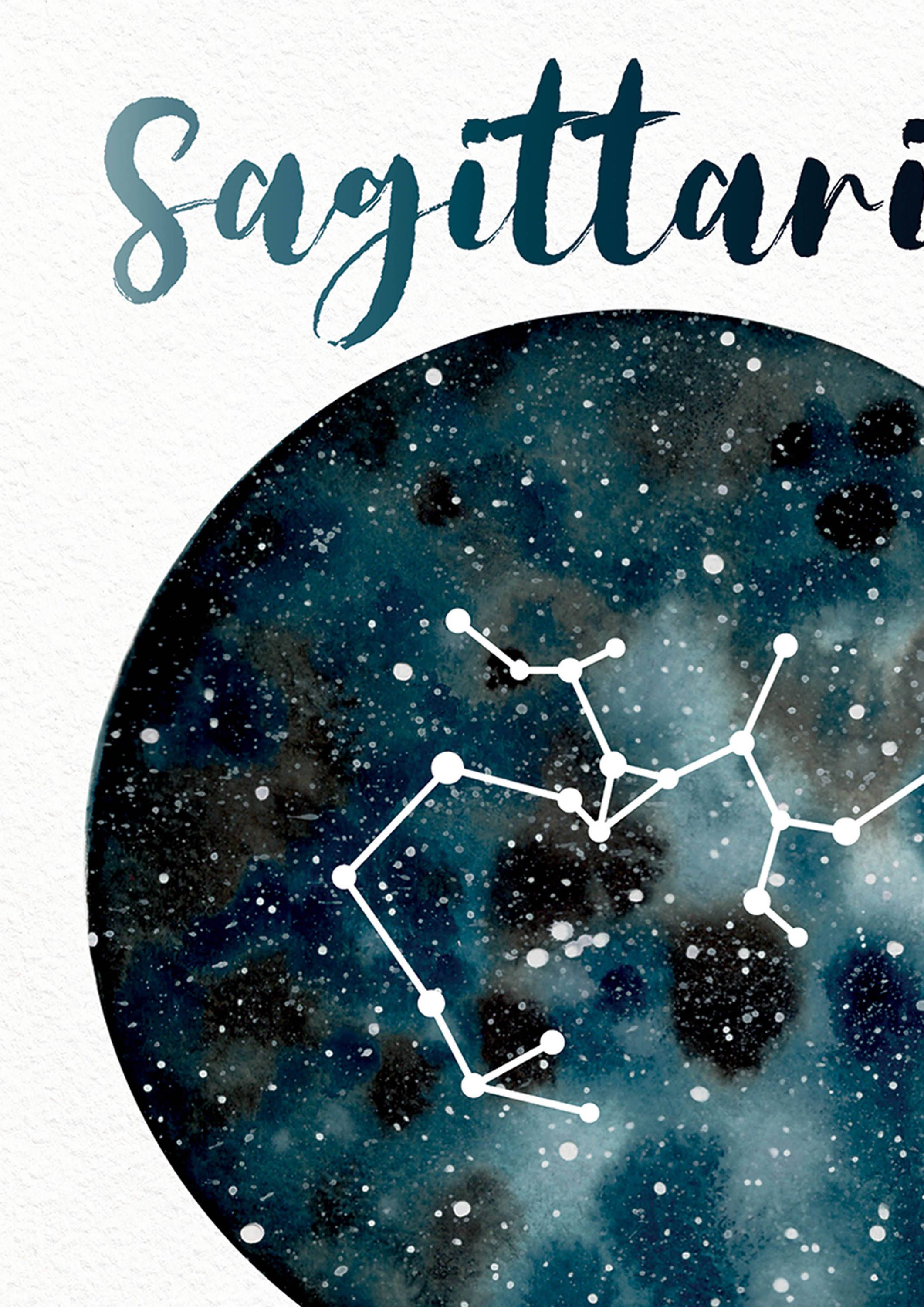 Astrology Card Zodiac Signs Sagittarius Horoscope Galaxy