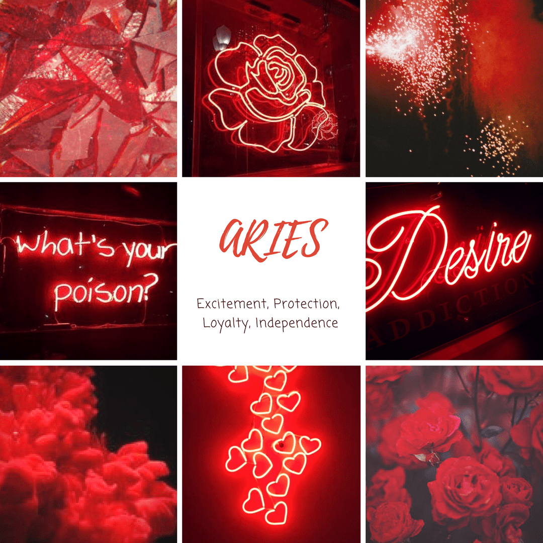 Zodiac Mood Boards. Aries aesthetic, Aries wallpaper, Mood board design