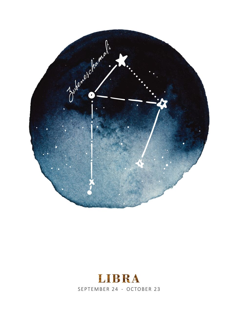 Libra zodiac sign watercolor print - Libra