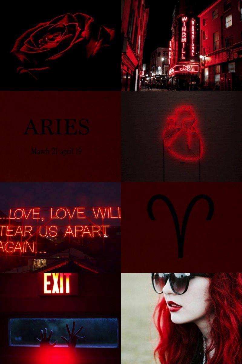 Download Edgy Red Aries Aesthetic Wallpaper