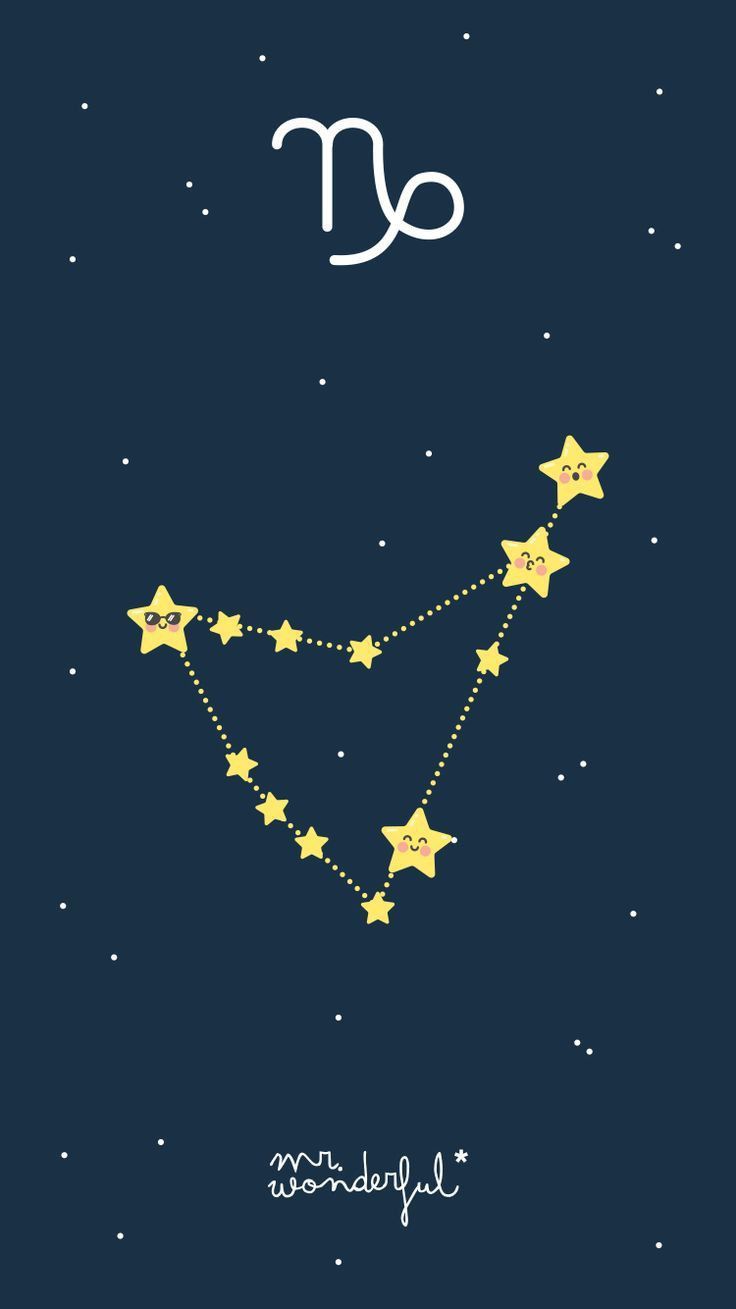 The sign of Virgo, with stars on a dark blue background - Capricorn